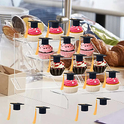 12 Mini-Abschlusshut aus Filzstoff mit Quasten&nbsp;AJEW-CP0010-10