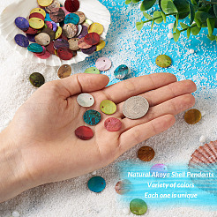100 Stück 10 Farben Sprühfarbe natürliche Akoya-Muschel Anhänger&nbsp;SHEL-CD0001-01