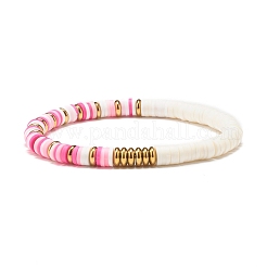 Heishi-Perlen-Stretch-Armbänder aus synthetischem Hämatit und Fimo&nbsp;BJEW-JB07405