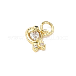 Breloques en laiton avec zircone cubique de micro pave&nbsp;ZIRC-I356-13G-04