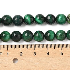 Brins de perles en œil de tigre naturel de Grade B&nbsp;X-G-F591-18-8mm-04