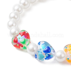 Pulseras de perlas de vidrio y esmalte de vidrio hechas a mano&nbsp;BJEW-JB12172