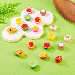 18 pz 9 stili 3d tema frutta pendenti in resina opaca&nbsp;RESI-TA0005-18