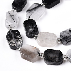 Natur schwarz Rutilquarz Perlen Stränge&nbsp;G-C098-A17-01