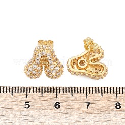 Boucles d'oreilles en laiton zircon cubique micro pavé clair&nbsp;EJEW-Z091-04G