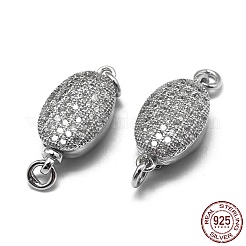 Anlaufgeschützte rhodinierte 925 Sterling Silber Kastenverschlüsse&nbsp;STER-L057-011P
