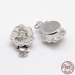 Anlaufgeschützte rhodinierte 925 Sterling Silber Kastenverschlüsse&nbsp;STER-A030-64