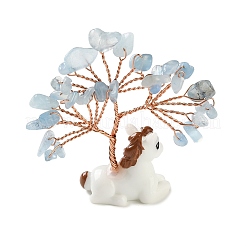 Natürliche Aquamarin-Chips als Baum-des-Leben-Dekorationen&nbsp;DJEW-A017-01Q