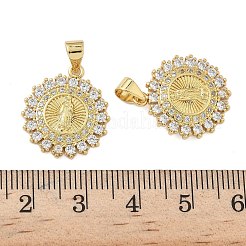 Pendentifs avec zircon cubiques à micro-pavés en laiton&nbsp;KK-P325-38G