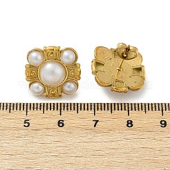 Boucles d'oreilles à tige en acier inoxydable 304 avec perles en plastique&nbsp;LS-EJEW-U070-03A-G