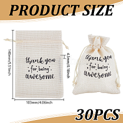 30 x Geschenkbeutel aus Leinenstoff mit Kordelzug&nbsp;ABAG-GO0001-06