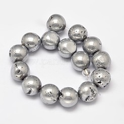 Runde galvani natürliche druzy Druse Quarzkristall Perlen Stränge&nbsp;G-A143A-10mm-01