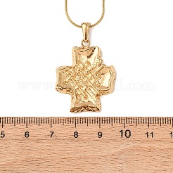 Collane con catena a serpente con ciondolo a croce testurizzata in acciaio inossidabile 304 per donna&nbsp;NJEW-F354-04G