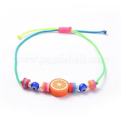 Verstellbarer Nylonfaden Kind geflochtene Perlen Armbänder&nbsp;BJEW-JB04454-M