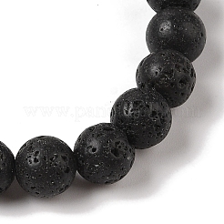 8 mm runde geflochtene Perlenarmbänder aus natürlichem Lavastein&nbsp;BJEW-C067-01B-09