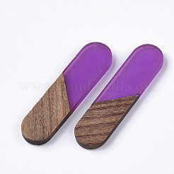 Cabochons aus transparentem Harz und Walnussholz&nbsp;LS-RESI-Q210-014A-B01