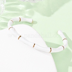 304 Edelstahl Emaille Manschette Armreifen für Damen&nbsp;BJEW-G780-01G