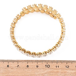 Brazaletes abiertos de acero inoxidable 304 con micro pavé de circonitas cúbicas para mujer&nbsp;BJEW-K293-04A-G