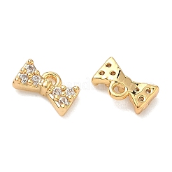 Breloques nœud papillon en laiton serties de micro-pavés de zircone cubique&nbsp;KK-A281-18G