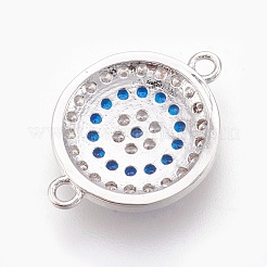 Connecteurs de liaisons en zircone cubique micro pavé en laiton&nbsp;X-ZIRC-O026-06P-NR