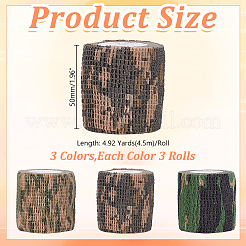 9 Rolle 3 Farben flaches elastisches Polyesterband&nbsp;OCOR-AR0002-12
