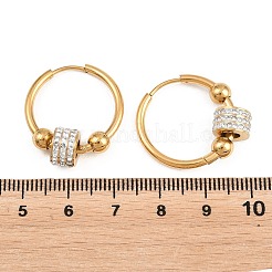 Pendientes de aro con rhinestone de acero inoxidable 304&nbsp;EJEW-T057-01G