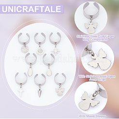 Anillos de puño abiertos de acero inoxidable 304&nbsp;RJEW-UN00017