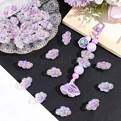 35pcs perles acryliques irisées arc-en-ciel placage uv&nbsp;PACR-PA0001-23B