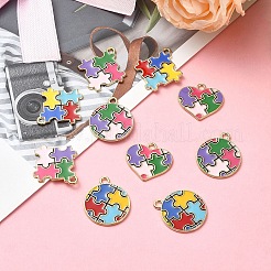 Colgantes de esmalte de aleación 10pcs 5 estilos&nbsp;ENAM-YW0003-87
