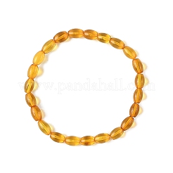 Braccialetti elastici con perline di ambra naturale per le donne&nbsp;BJEW-JB14240-02