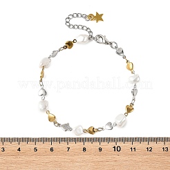 304 Edelstahl-Herzgliederkettenarmbänder&nbsp;BJEW-JB14166