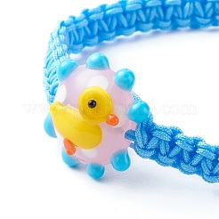 Bracelets de perles tressées en fil de nylon réglables pour enfant&nbsp;BJEW-JB06461