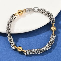 Bracelets à chaîne byzantine en acier inoxydable 201 pour femmes&nbsp;BJEW-B143-11GP