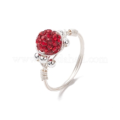 Handgefertigte Polymer Clay Strass Fingerringe für Frauen&nbsp;RJEW-JR00919