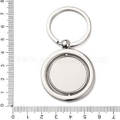 Ajustes de cabujón para llavero de aleación en blanco giratorios&nbsp;KEYC-F041-01P