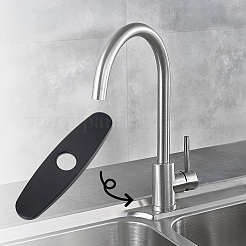 Copri foro rubinetto ovale in acciaio inox&nbsp;STAS-WH20001-18C-EB