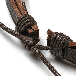 6 pièces 6 styles réglable tressé imitation cuir cordon bracelet ensemble avec cordon ciré pour hommes&nbsp;BJEW-F458-12