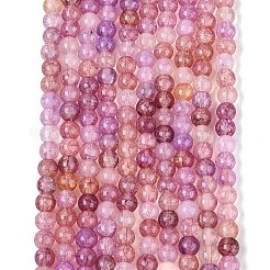 Brins de perles de verre craquelé teintées à effet ombré&nbsp;GLAA-Q106-01A-B22