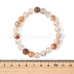 Natürliche Rutilquarz-Stretcharmbänder mit runden Perlen&nbsp;BJEW-JB14341-01