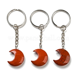 Porte-clés pendentif lune en pierres précieuses naturelles et synthétiques reiki&nbsp;KEYC-P015-01P