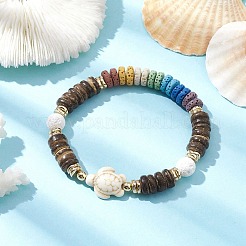 Stretch-Armband aus gefärbtem natürlichem Lavastein&nbsp;BJEW-JB10061-02