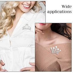 6 spilla a forma di corona con strass di cristallo in 6 stili con perline di plastica&nbsp;JEWB-CA0001-29