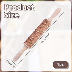 Rouleau à pâtisserie en bois&nbsp;AJEW-WH0609-909C