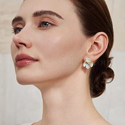 Orecchini in ottone fiore dello smalto&nbsp;FS-WGDDC1E-01
