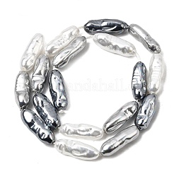 Fili di perle di vetro galvanizzato&nbsp;BSHE-B009-C02-7x21mm