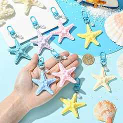 8 colgante de estrella de mar de resina opaca.&nbsp;HJEW-YW00267