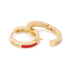 Aretes de aro con circonitas cúbicas chapadas en oro real de 18k&nbsp;EJEW-I260-18G-NR
