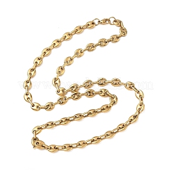 Collane a catena con chicchi di caffè in acciaio inossidabile 304 da 7 mm&nbsp;NJEW-G203-01G