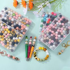89 Stück Silikonperlen-Set mit Musteraufdruck&nbsp;SIL-SZ0002-55