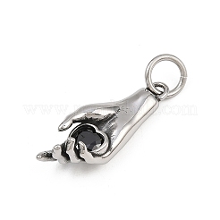 Acier inoxydable chirurgical 316 avec pendentifs en oxyde de zirconium&nbsp;STAS-Z165-08AS-02